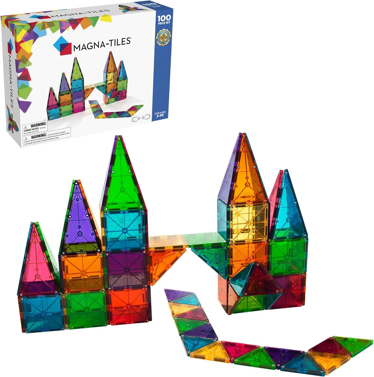 マグナタイルズ 200ピース Magna-Tiles CLEAR COLORS MAGNA-TILES Classic Clear Colors - 100 Piece Set