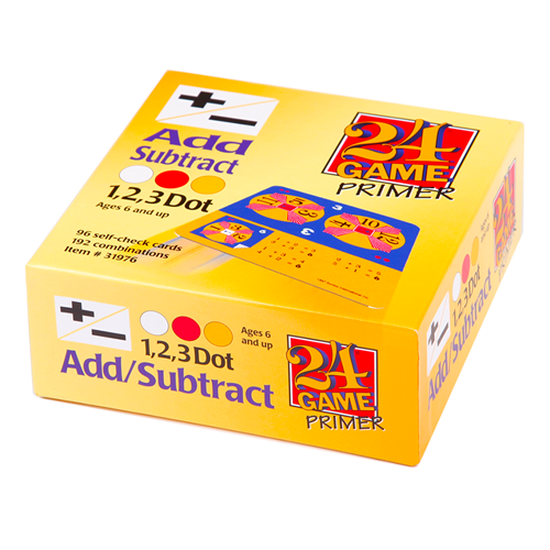 24 Game Add and Subtract Primer Math Card Game, 96 Card Pack