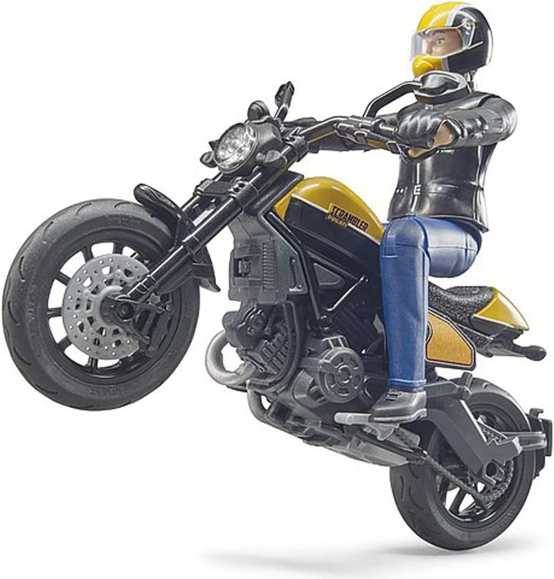 Bruder Scrambler Ducati Full Throttle Motorcycle with bworld Driver Figure