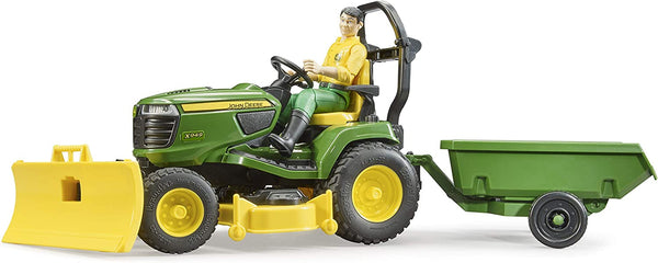 Bruder bworld John Deere X949 Lawn Tractor with Trailer and bworld Figure