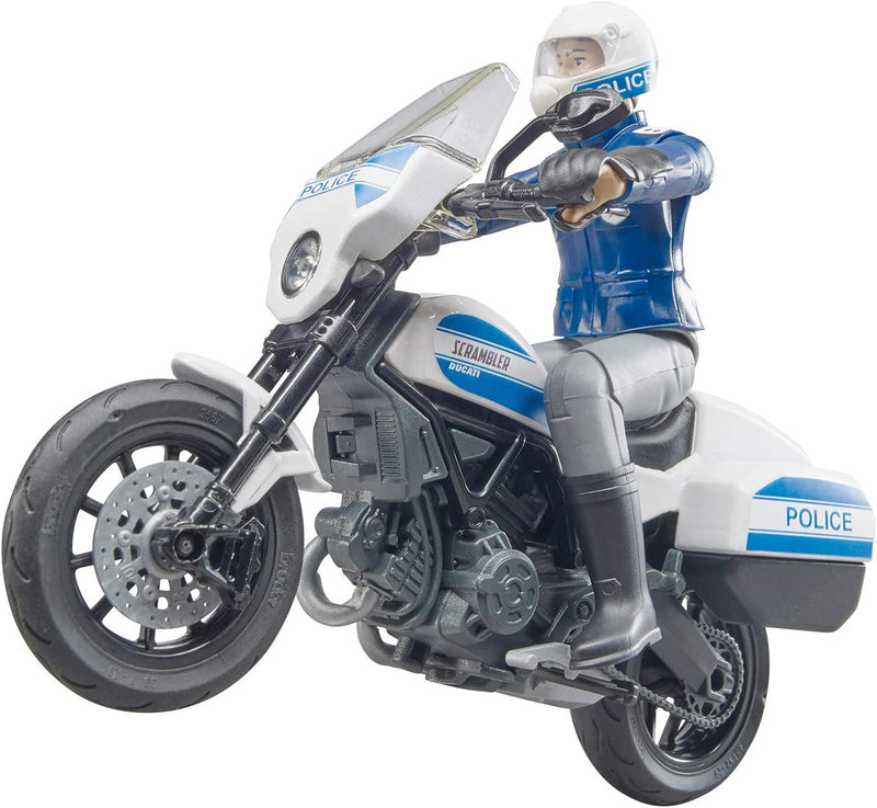 Bruder bworld Scrambler Ducati Police Motorbike with Policeman