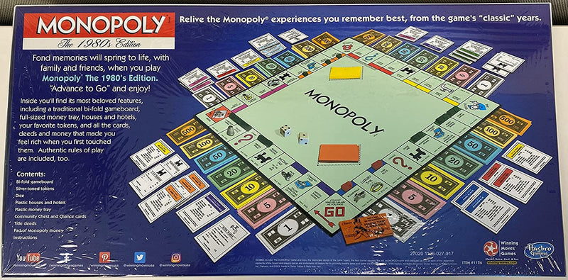 Monopoly 1980s Classic Edition Family Board Game