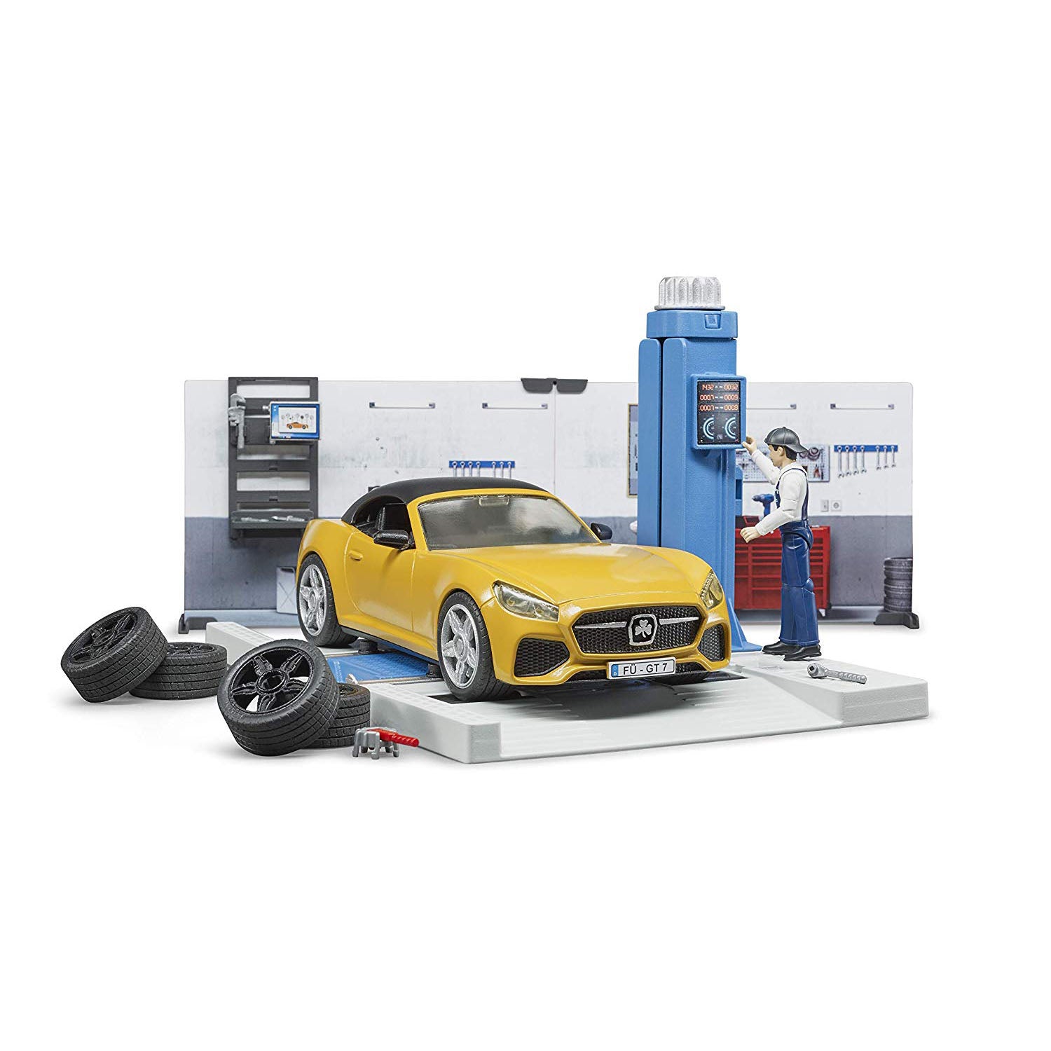 bruder-bworld-car-service-repair-shop-set-62110