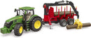 Bruder John Deere 7R 350 with Forestry Trailer and 4 Trunks