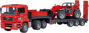Bruder Man TGA Low Loader Truck with Manitou Loader