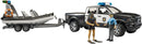 Bruder RAM 2500 Police Pickup with L + S Module Trailer & Boat