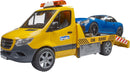 Bruder MB Sprinter Transporter Flatbed Tow Truck and Roadster, Light & Sound Module