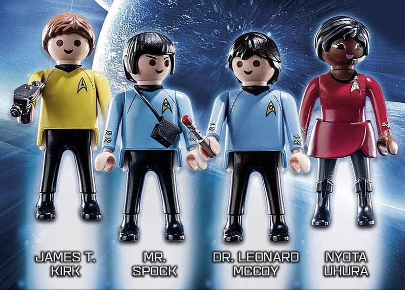 Playmobil Star Trek Figures Captain Kirk, Spock, Uhura, and MCCoy