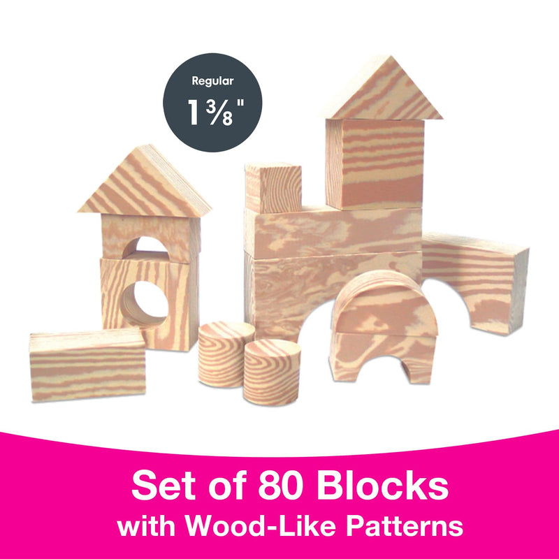 Edushape Wood Like Soft Blocks - 80 Piece