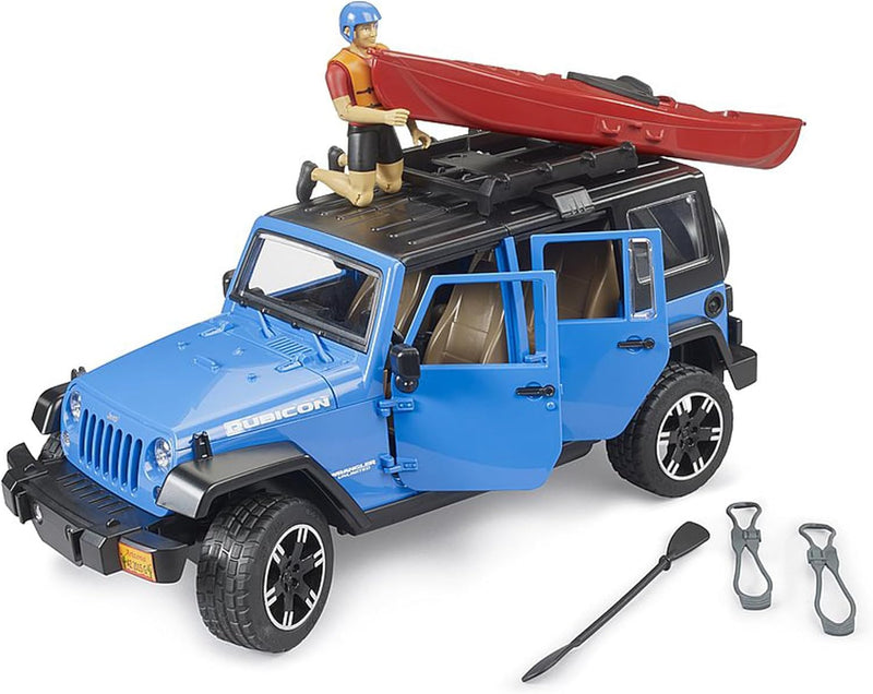 Bruder Jeep Wrangler Rubicon Unlimited with Kayak and Kayaker