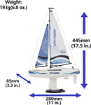 Playsteam Voyager 280 Motor-Power RC Sailboat - 17.5 in, Blue