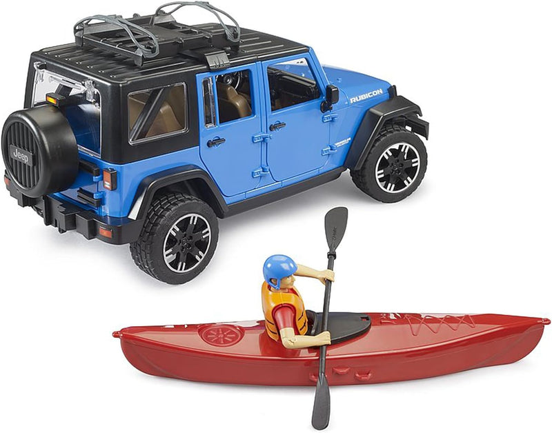 Bruder Jeep Wrangler Rubicon Unlimited with Kayak and Kayaker