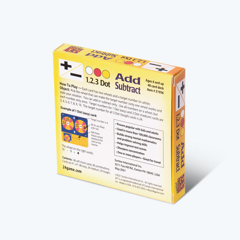 24 Game Add Subtract Primer Math Card Game - 48 Card Pack