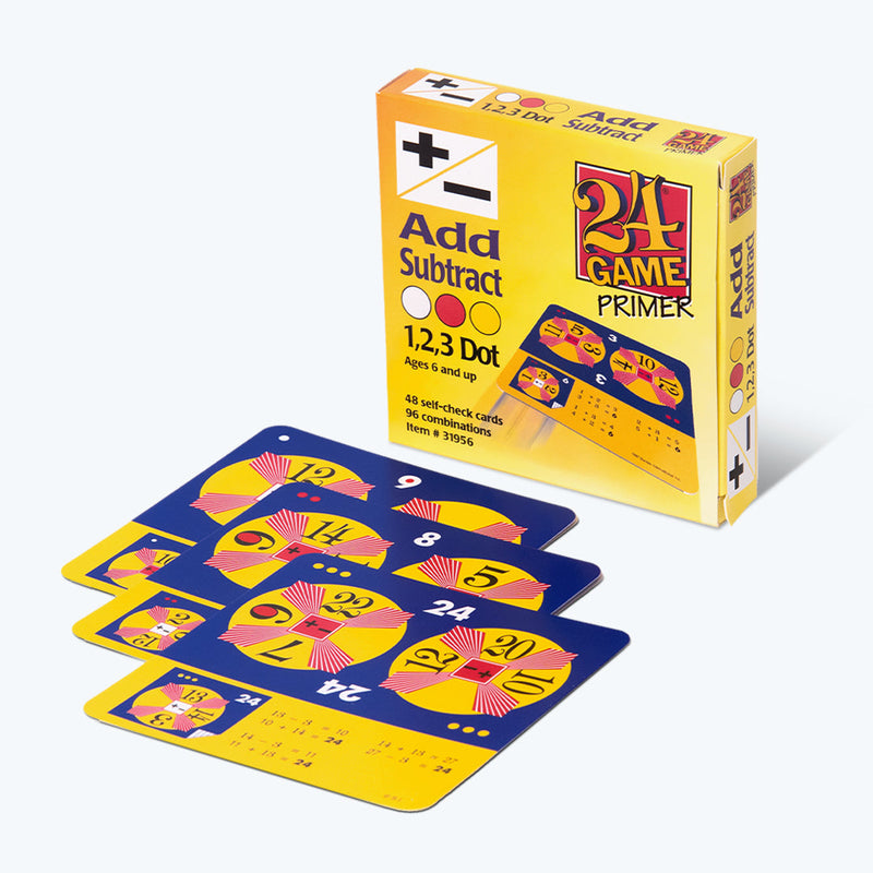 24 Game Add Subtract Primer Math Card Game - 48 Card Pack