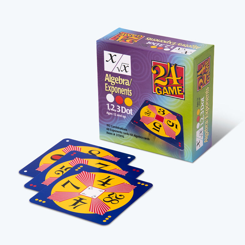 24 Game Algebra and Exponents Math Card Game - 96 Card Pack