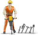 Bruder bworld Construction Worker Light Skin Action Figure with Accessories