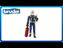 Bruder Fireman Action Figure with Firefighting Accessories, 60100