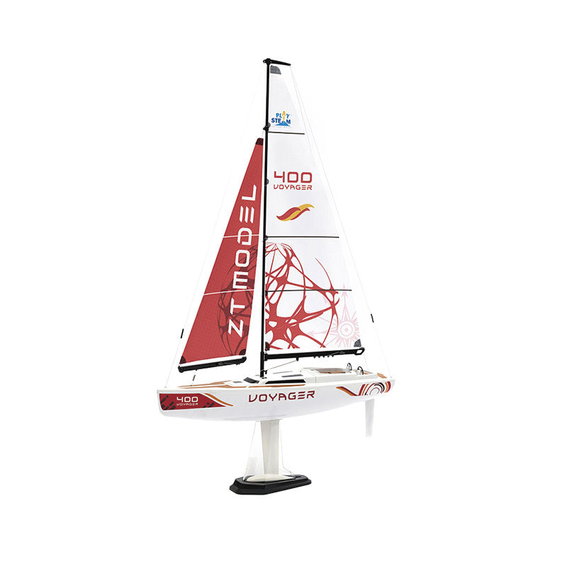Playsteam Voyager 400 Motor-Power RC Sailboat - 21 in, Red