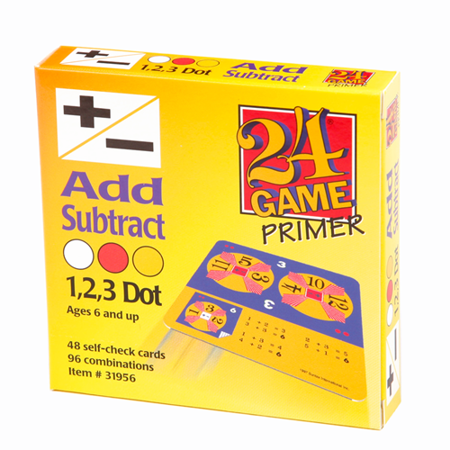 24 Game Add Subtract Primer Math Card Game, 48 Card Pack