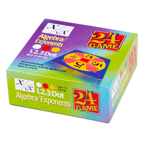 24 Game Algebra and Exponents Math Card Game, 96 Card Pack
