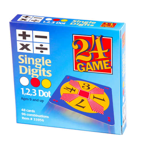 Example Math 24 Card Game Cards 24 Game Single Digits Math Card Game, 48 Card Pack