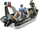 Bruder Police Boat with Light and bworld Action Figures