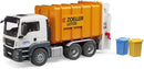 Bruder Man TGS Rear Loading Garbage Truck, Orange