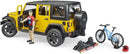 Bruder Jeep Wrangler Rubicon W Mountain bike and figure
