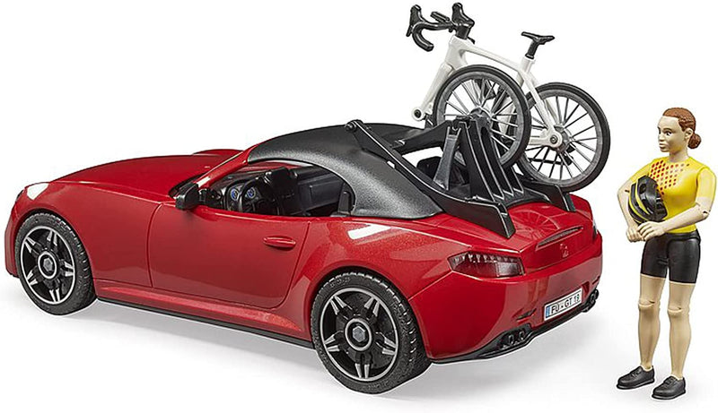 Bruder Roadster with Road Bike and Figure