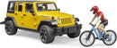 Bruder Jeep Wrangler Rubicon W Mountain bike and figure