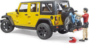 Bruder Jeep Wrangler Rubicon W Mountain bike and figure