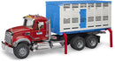 Bruder 02830 Mack Granite Cattle Transportation Truck with 1 Cattle