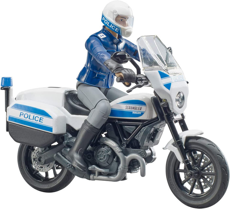 Bruder bworld Scrambler Ducati Police Motorbike with Policeman
