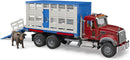 Bruder 02830 Mack Granite Cattle Transportation Truck with 1 Cattle