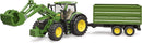 Bruder John Deere 7R 350 with Frontloader and Trailer