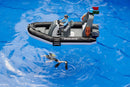 Bruder Police Boat with Light and bworld Action Figures