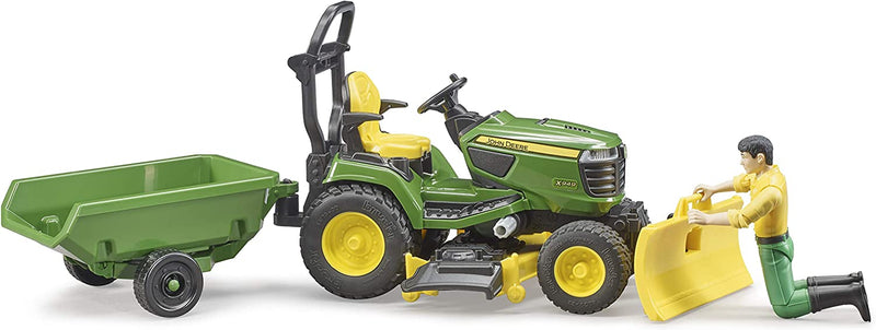 Bruder bworld John Deere X949 Lawn Tractor with Trailer and bworld Figure