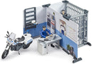 Bruder Police Station Set with Police Motorcycle and Figure