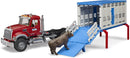 Bruder 02830 Mack Granite Cattle Transportation Truck with 1 Cattle