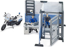 Bruder Police Station Set with Police Motorcycle and Figure