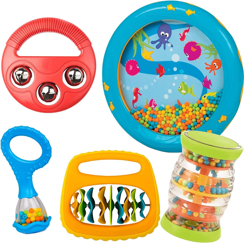 Edushape Instruments Edushape Baby's 1st Birthday Band Set, 5 Instruments and CD