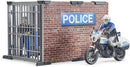 Bruder Police Station Set with Police Motorcycle and Figure