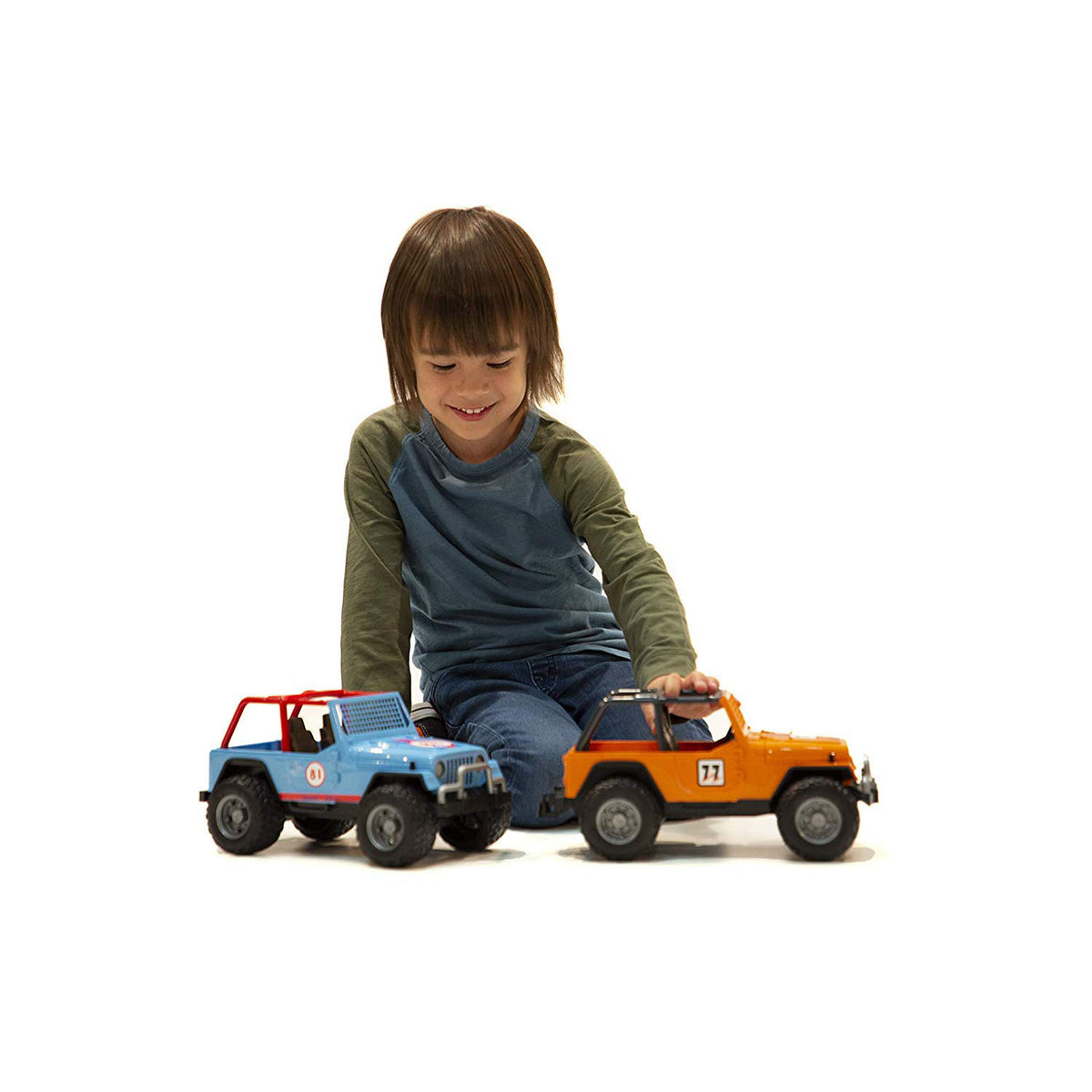 Bruder Jeep Cross Country Off Road Racer in Blue with Driver