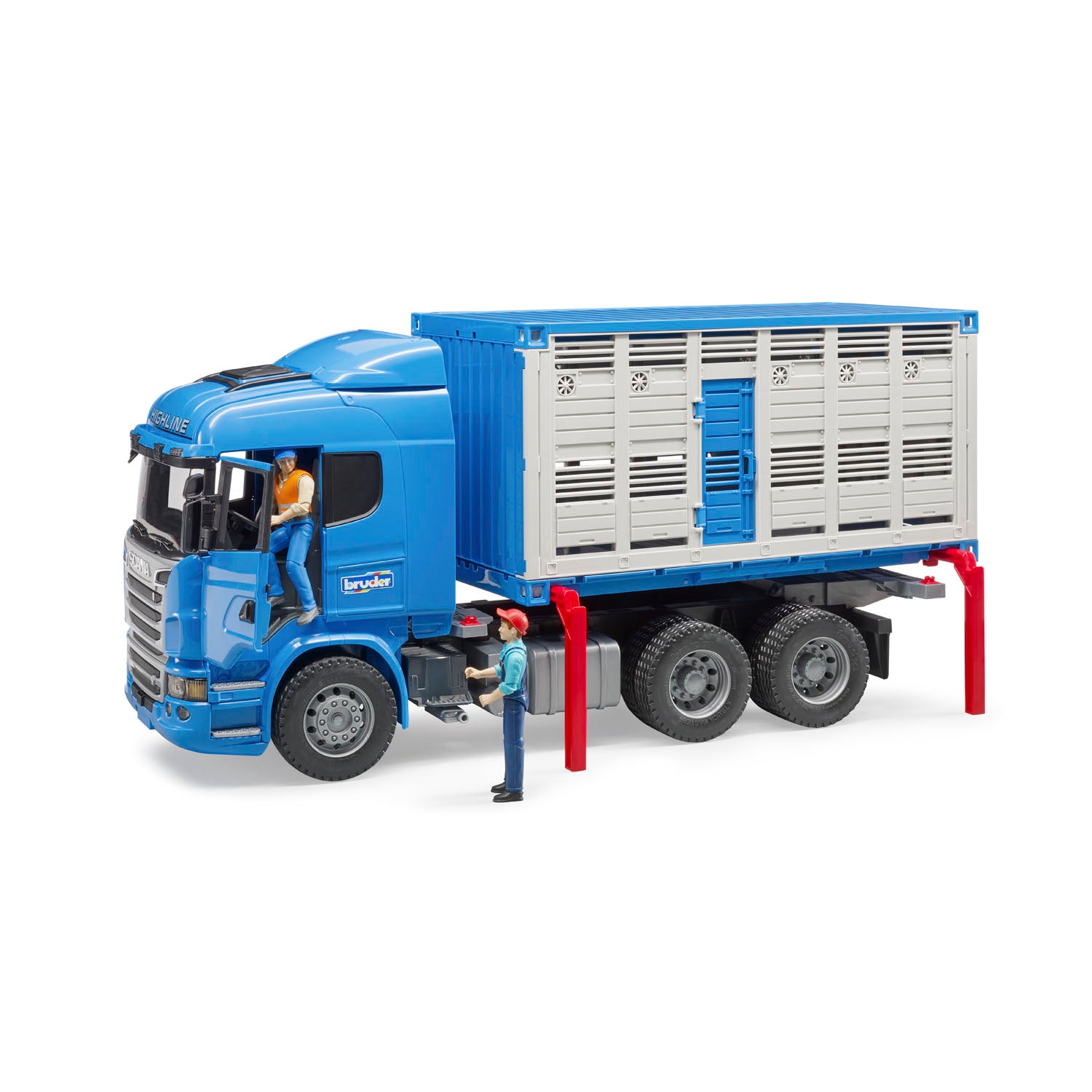 Bruder SCANIA R-Series Cattle Transport Truck with 1 Cattle Figurine,