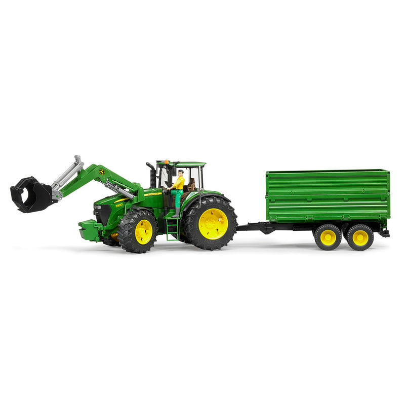 Tracteur jd 7930 avec remorque forestière - bruder BRU03054