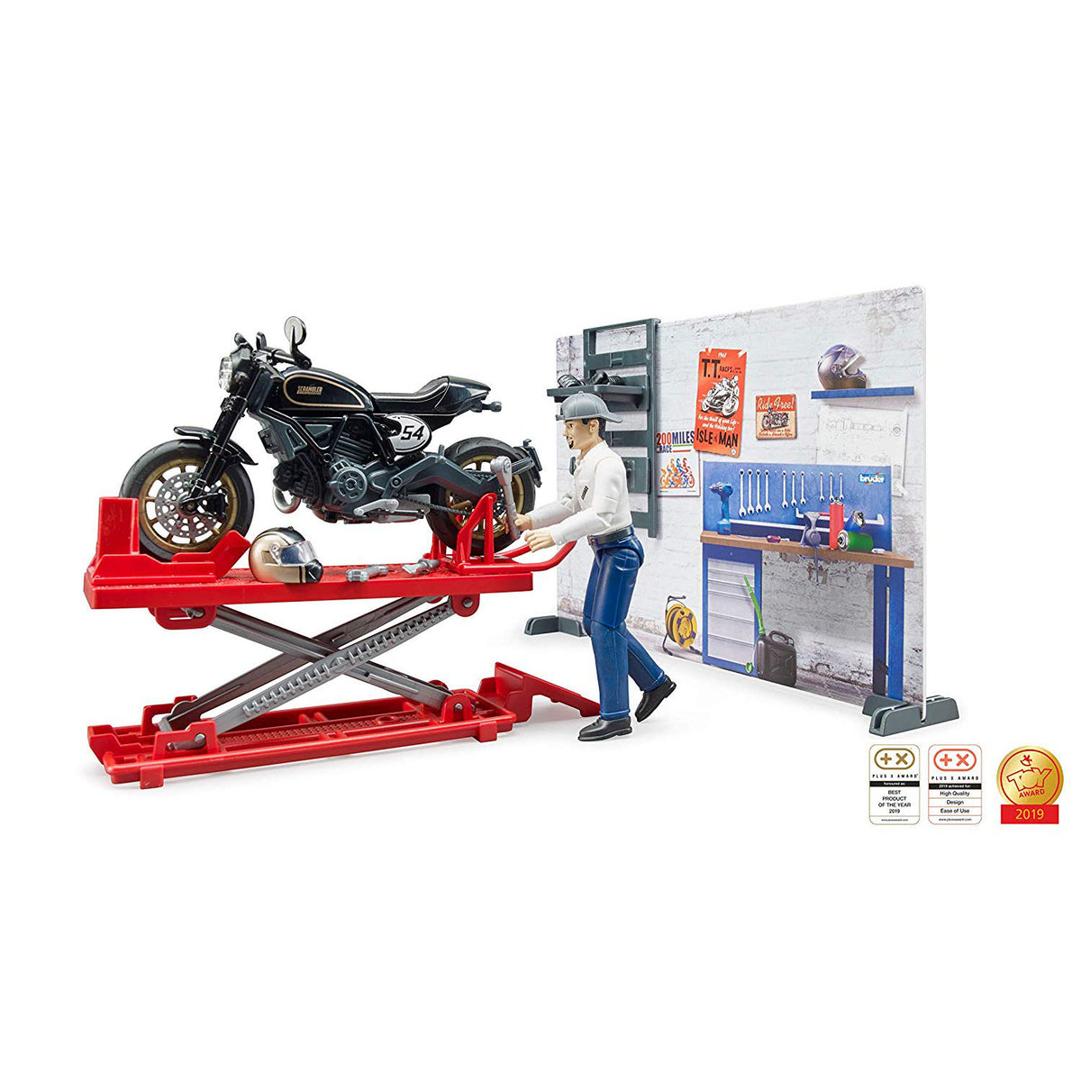 Bruder bworld Motorcycle Service Station Playset