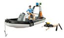 Bruder Police Boat with Light and bworld Action Figures