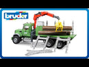 Bruder MACK Granite Timber Truck with Loading Crane and 3 Tree Trunk Logs, 02824