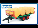 Bruder Hay Bale Transport Trailer with 8 Round Hay Bales