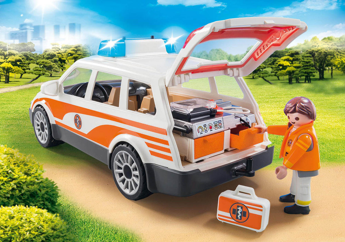 Playmobil Emergency Car With Siren - Toy Rescue Vehicle With Lights & Sounds, Figure & Medical Gear - View #6
